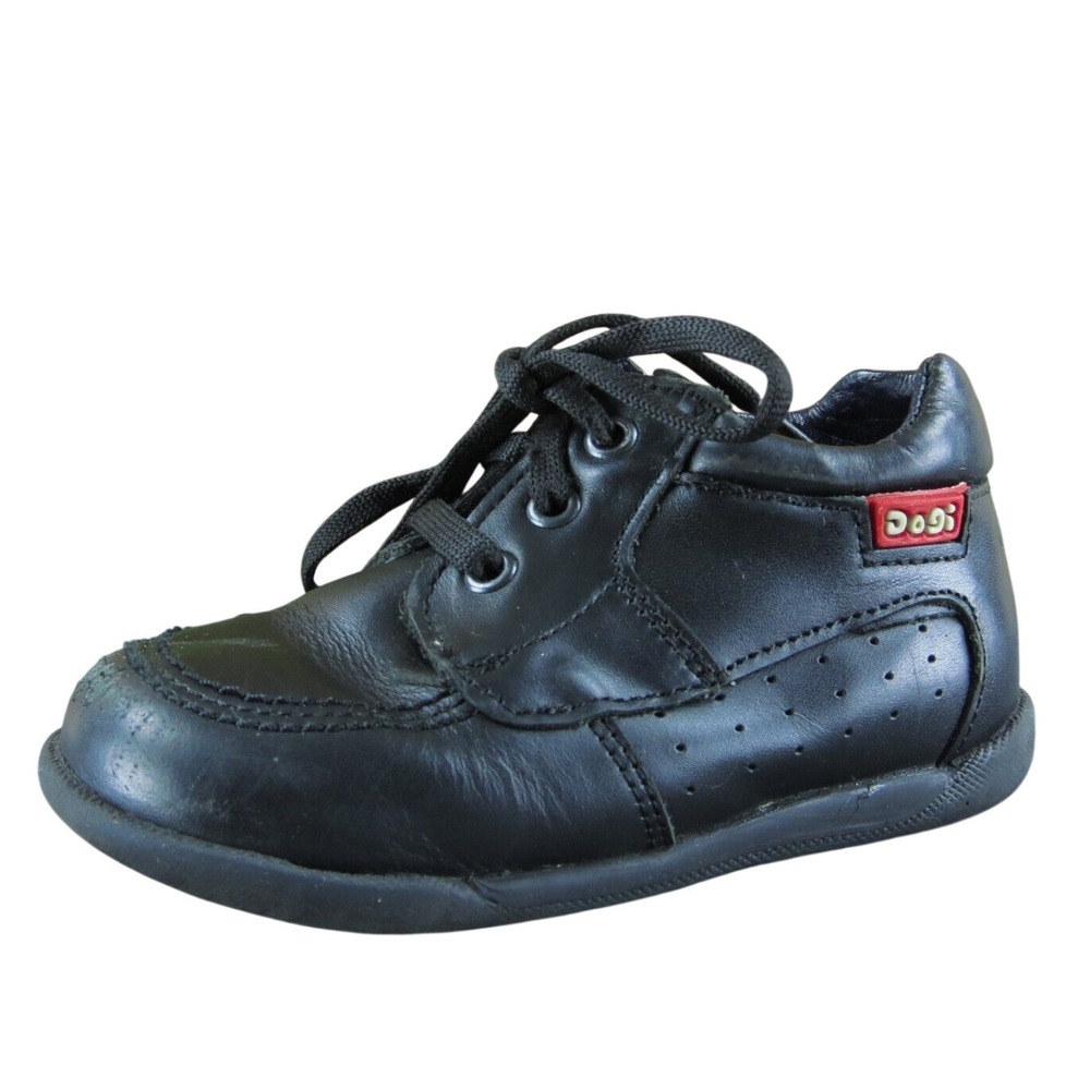 Dogi Boys Sneaker Size T 22 Medium Shoes Black Leather Lace‎ Up